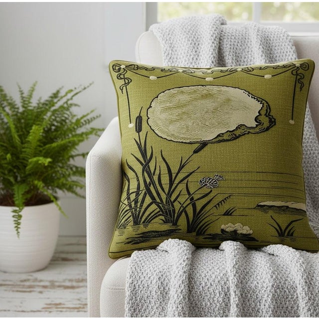 Exquisite Luxury Arts & Crafts Sofa Cushions – 1920s Design Cushion Cover With Insert For Sale - Image 4 of 5