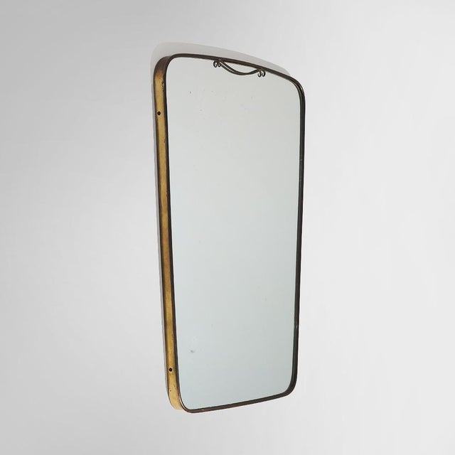 Wall Mirror with Brass Frame, 1950s For Sale - Image 13 of 13