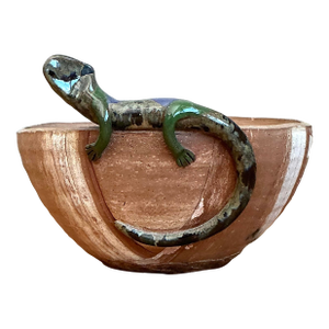 Vintage Glazed Terracotta Lizard Planter