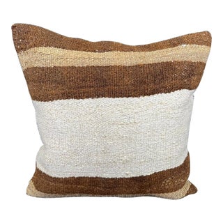 Turkish Hemp Pillow Cushion Natural Beige Brown Cushion Cover 20"x20" For Sale