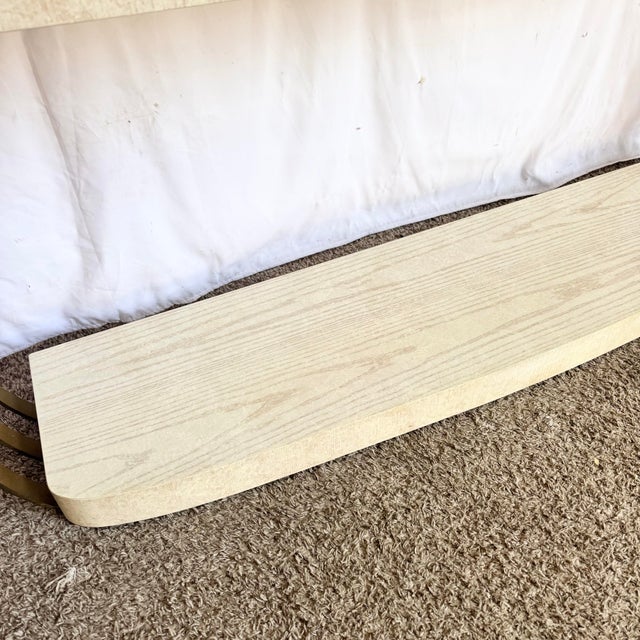 Wood Postmodern Brushed Brass and Cerused Oak Console Table by Henredon For Sale - Image 7 of 12