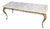 Vintage French Hollywood Regency / Louis XV Style Marble Coffee Table with Brass Legs, 1960s For Sale