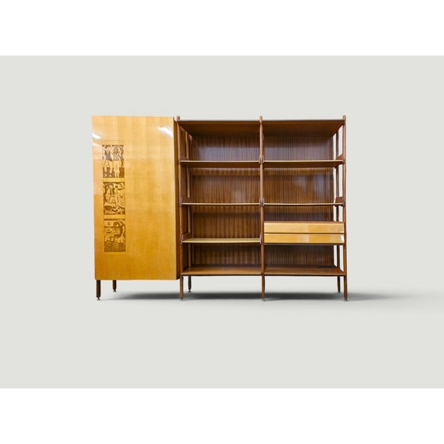 Wood Italian Wardrobe Bookcase by Vittorio Dassi, Italy, 1960s For Sale - Image 7 of 18