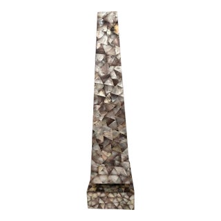 Vintage 1980s Maitland-Smith Tessellated Mother-of-Pearl Obelisk For Sale