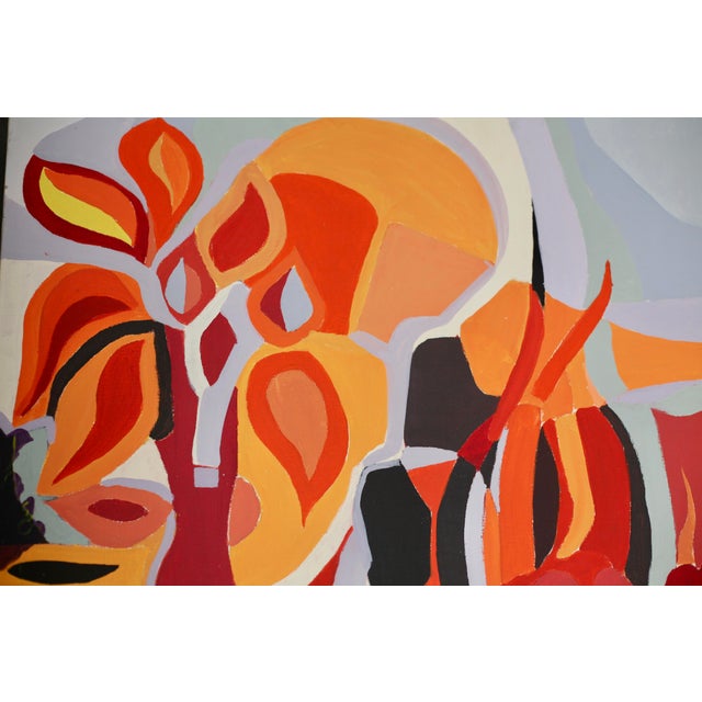 Psychedelic Composition, 1970s, Canvas Painting For Sale - Image 4 of 15