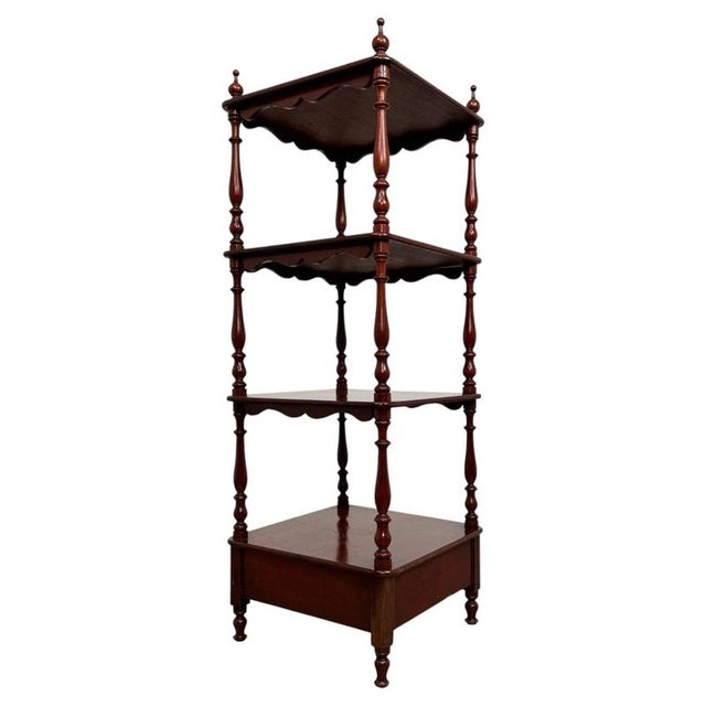 Wood Antique English Mahogany Cabinet with Shelves, 1800s For Sale - Image 7 of 12