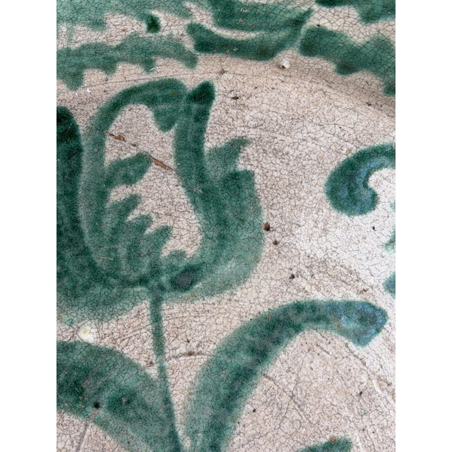 Large Antique Granada Green Majolica Bowl, 1700s For Sale - Image 5 of 11