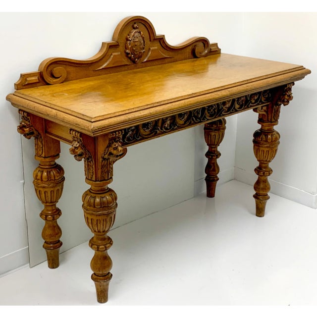 Early English Carved Oak Sideboard / Console Table For Sale In Atlanta - Image 6 of 8