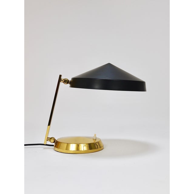 1960s Mid-Century Black Brass Table or Desk Lamp, Austria, 1960s For Sale - Image 5 of 18