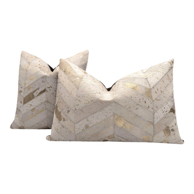 Canvello Genuine Cowhide Leather Decorative Throw Pillow With Feather Down Insert Included For Sale