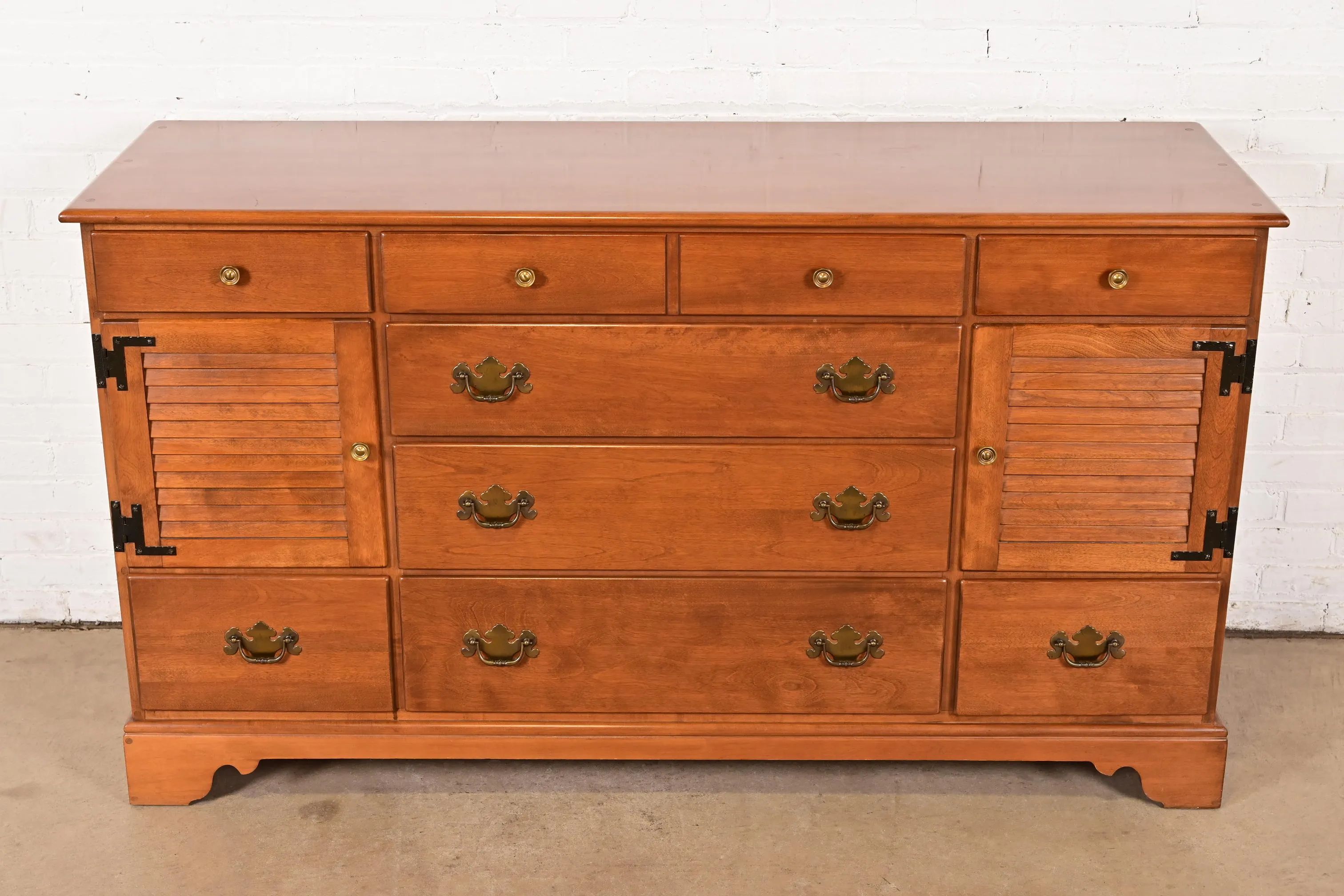 Ethan Allen American Colonial Solid Maple Dresser or Credenza