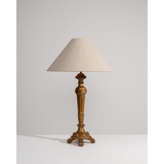 19th Century France Gold Carved Giltwood Floor Lamp For Sale - Image 10 of 11