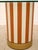 Mid 20th Century Postmodern Orange and Cream Striped Pedestal Dining Table With Glass Top For Sale - Image 4 of 9