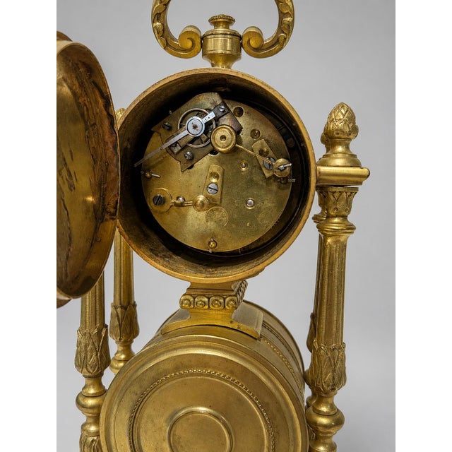 Mid 19th Century 19th C. French Gilt Bronze Honoré Pons Médaille D’Or Clock and Aneroid Barometer For Sale - Image 5 of 10
