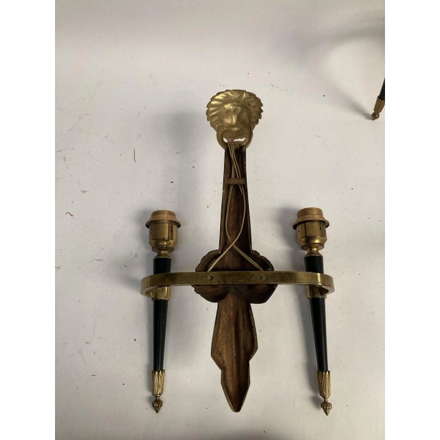 Sconces Attributed to Maison Jansen, Set of 2 For Sale - Image 4 of 10