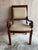 Bassett Furniture Regency or Empire Style replacement dining arm chair with scroll arms. Matte, dark brown finish with...