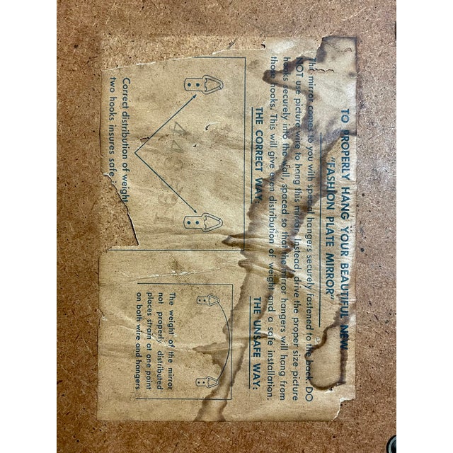 1950s Turner Manufacturing Co. Baroque Fashion Plate Wall Mirror For Sale - Image 4 of 11