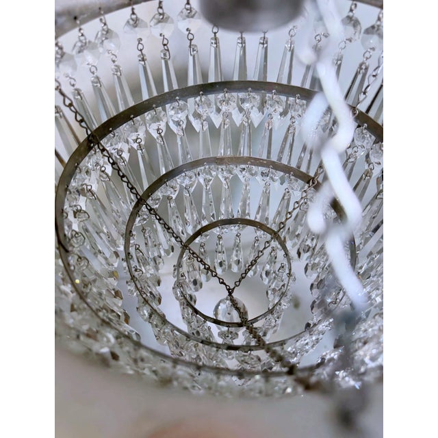 1970s 1970s Italian Silver Upside Down Layered Cake Chandelier For Sale - Image 5 of 8