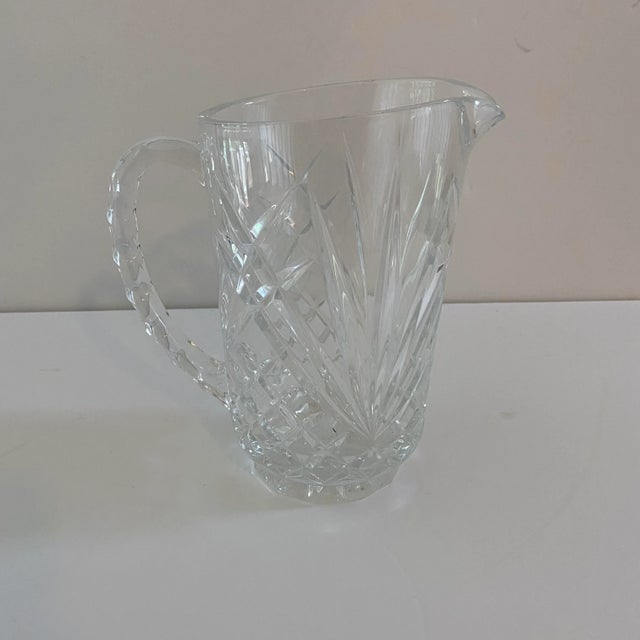 French Vintage French Cristal D’Arques-Durand Cut Crystal Pitcher For Sale - Image 3 of 7