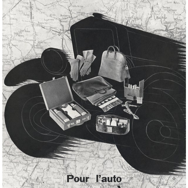 This is an original vintage Hermès advertisement print that appeared in a 1928 French magazine. It was designed for the...