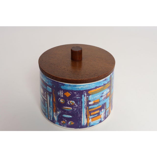 Wood Vintage Elfi Stadler for Schramberg Faience Ceramic Lidded Jar / Canister / Box For Sale - Image 7 of 17