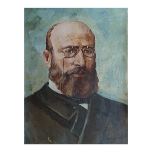Antique Male Portrait Oil Painting, Ukrainian Soviet Art, 1981 80-60