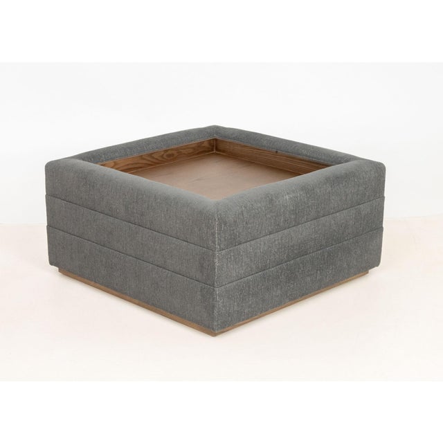 Vanguard Boyden Gray Linen Upholstered Ottoman For Sale In New York - Image 6 of 7
