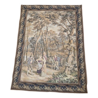 Tapestry with Idyllic Forest Motif from Aubusson, France, Late 19th Century For Sale