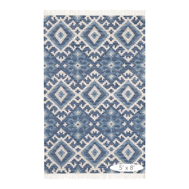 Dash & Albert by Annie Selke Marmara Kilim Woven Cotton Rug, 5' x 8' For Sale