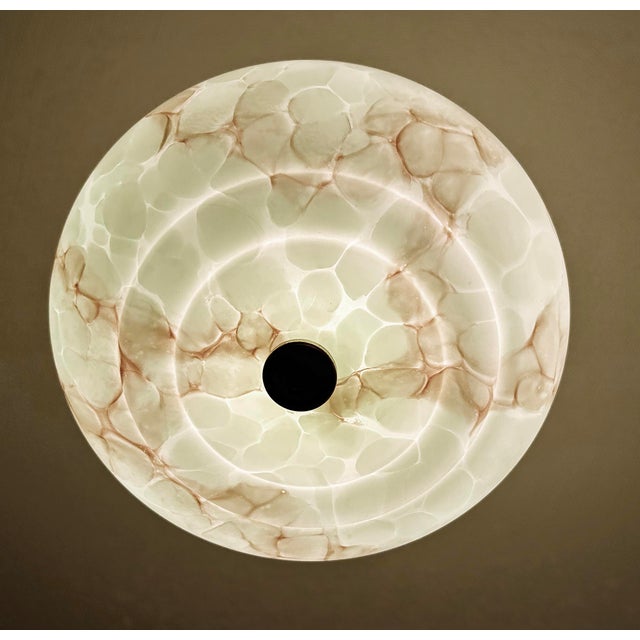 Art Deco Pendant Light in Green Marble Glass, 1930s For Sale - Image 15 of 18