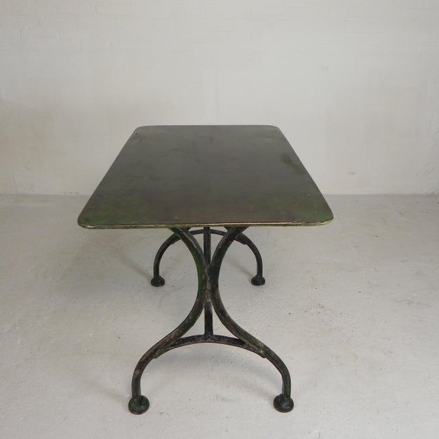 Steel Garden Bistro Table with Curved T-Profiles, 1950s For Sale - Image 10 of 18