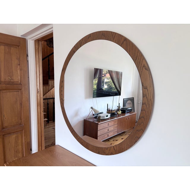Mid-Century Modern Vintage Scandinavian Wooden Mirror, 1960s For Sale - Image 3 of 12