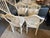 19th Century Antique Mahogany Hepplewhite Style Shieldback Chairs Painted French Linen White For Sale - Image 10 of 10