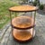 Late 20th Century Late 20th Century 3 Tier Oval End Table/Bar Cart on Casters in Burl Wood and Brass Fixtures For Sale - Image 5 of 10