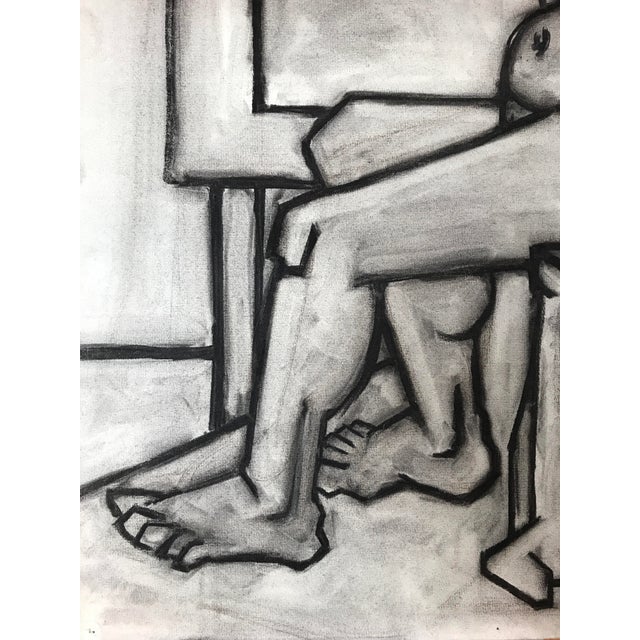 Paper John Bowers Modernist Cubist Nude 1940s Charcoal Drawing Uc Berkeley Mfa For Sale - Image 7 of 14