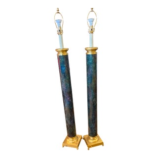 1980s "Galaxy" Brass Floor Lamps - a Pair For Sale