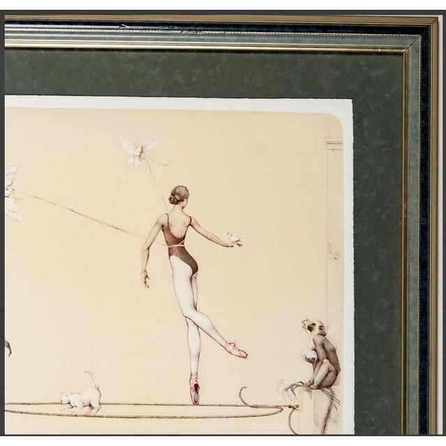 Figurative 1991 Michael Parkes "Concerti Vivaldi" Artist Hand Signed and Numbered Limited Edition 117/270 Framed and Matted Stone Lithograph For Sale - Image 3 of 9