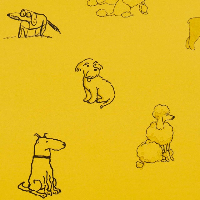 Schumacher SAMPLE - Schumacher x The New Yorker Good Dogs Everywhere Wallpaper In Taxi-Cab Yellow For Sale - Image 4 of 7