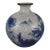Vintage Chinese Crackle Glaze Blue & White "Jiangnan Water Town" Landscape Vase For Sale