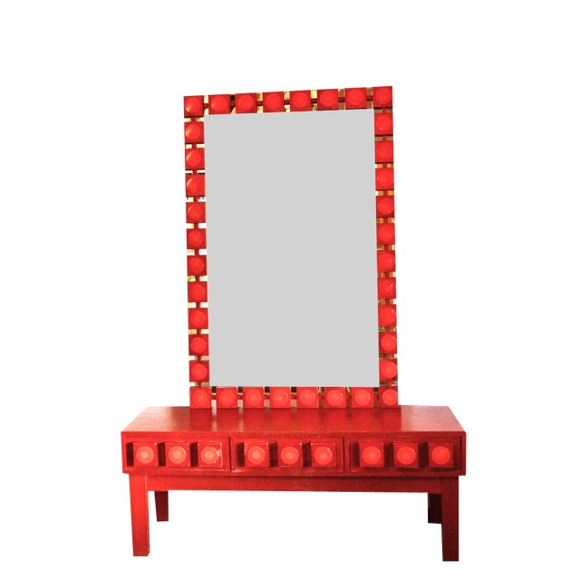 Console with Mirror by Lars Goran Nilsson & Ewa Wrangel, 1970s, Set of 2 For Sale