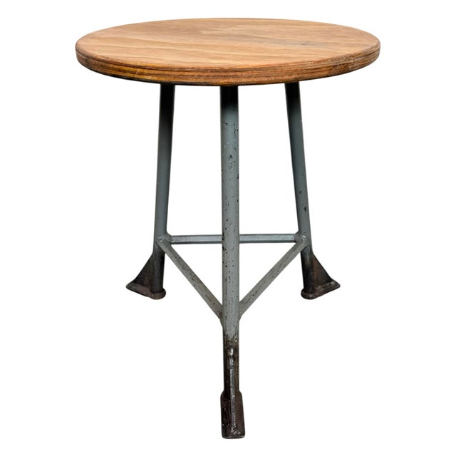 Industrial Grey Workshop Stool, 1960s For Sale - Image 13 of 13