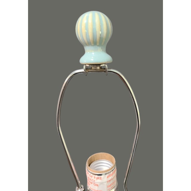 Nautical Coastal Nautical Seashell Ceramic Aqua Blue Table Lamp For Sale - Image 3 of 7