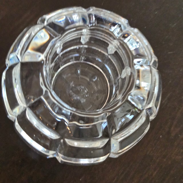 Late 20th Century Late 20th Century Orrefors Sweden Crystal 4" Ball Votive Candle Holder Cubist Clear For Sale - Image 5 of 8