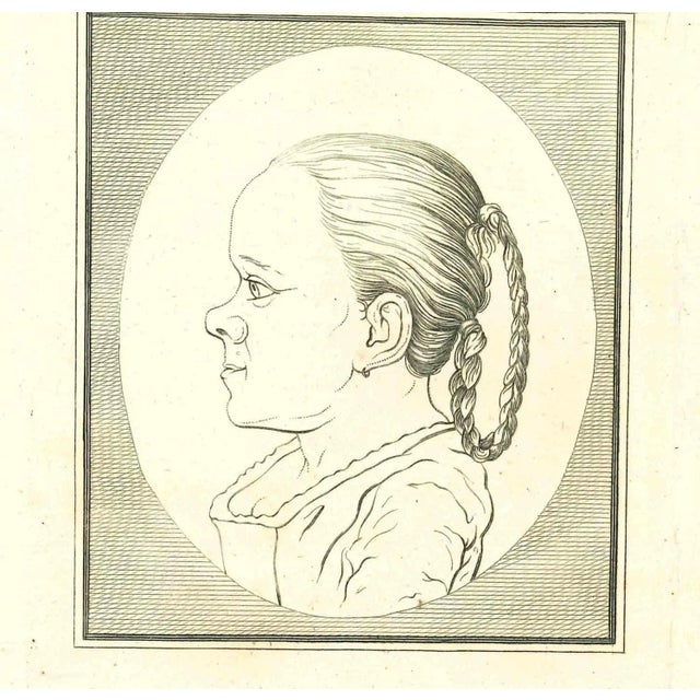 Portrait is an original artwork realized by Thomas Holloway (1748 - 1827). Original Etching from J.C. Lavater's "Essays on...