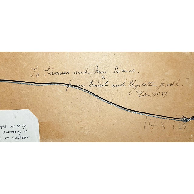 Blue Seascape OIl Painting by Elizabeth Jewell C. 1937 For Sale - Image 8 of 8