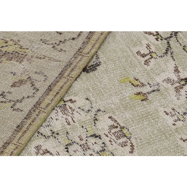Textile Vintage Zeki Muren Rug in Green With Floral Patterns For Sale - Image 7 of 7