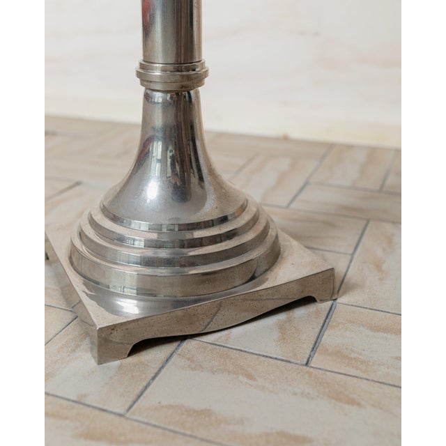 Goldenrod Vintage Art Deco Candleholder in Chrome-Plated Brass, Italy, 1930s For Sale - Image 8 of 11