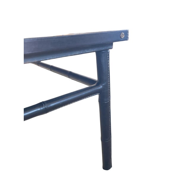 Stitched Leather Cocktail Table by Jacques Adnet, 1950s For Sale - Image 6 of 14