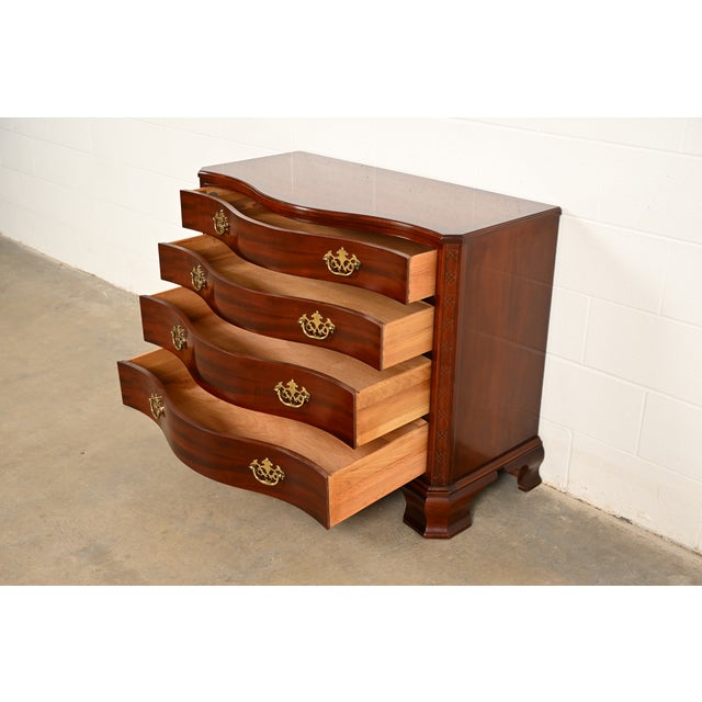 Baker Furniture Historic Charleston Chippendale Carved Mahogany Serpentine Front Dresser Chest For Sale In South Bend - Image 6 of 13