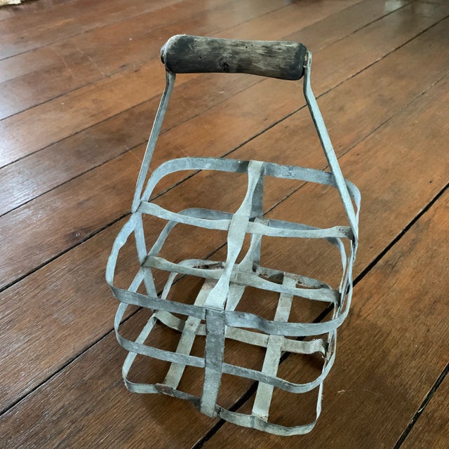 Antique French 4-Bottle Wine Carrier For Sale - Image 4 of 4